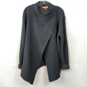 EILEEN FISHER GREEN CARDIGAN SWEATER M / L